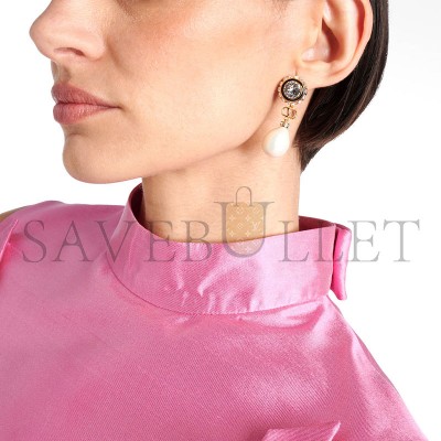 VALENTINO GARAVANI VLOGO EMBELLISHED DROP EARRINGS IN GOLD VALENTINO GARAVANI VLOGO EMBELLISHED DROP EARRINGS IN GOLD